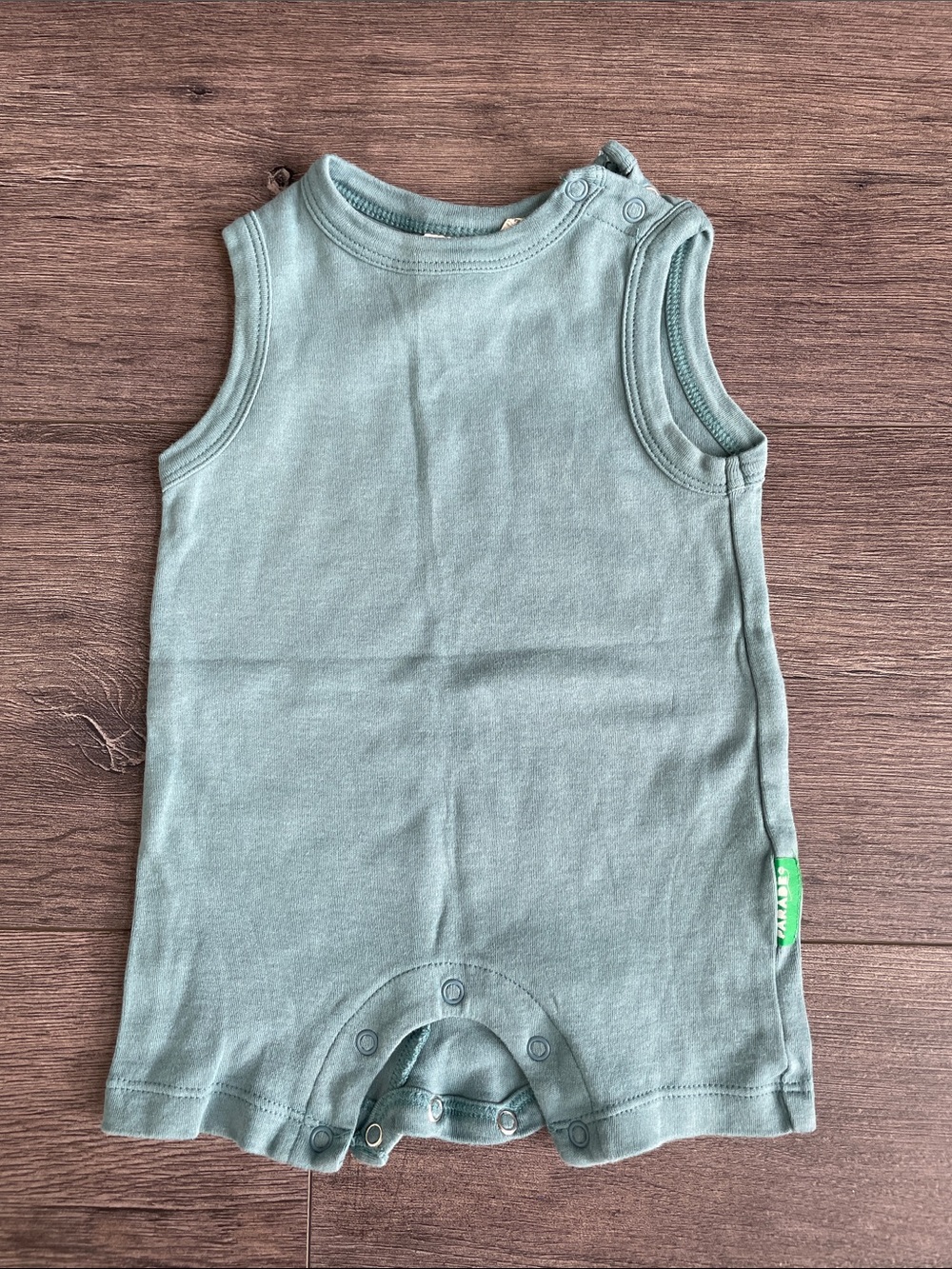 Kids Sleeveless One-Piece Bodysuit in Sage Green